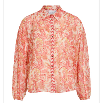 VIPRAYA V-NECK L/S PRINTED TOP/LN/1