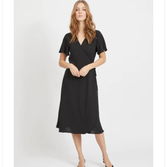 VILOVIE S/S WRAP MIDI DRESS