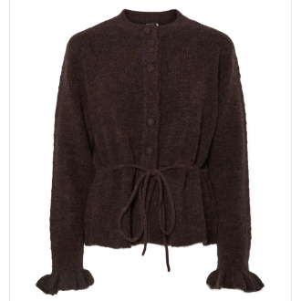 YASTHELLIS LS KNIT CARDIGAN S. - Hot Fudge, M