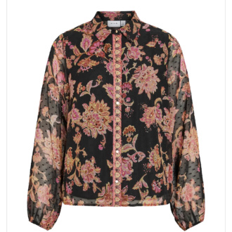 VIPRAYA O-NECK L/S PRINTED SHIRT/LN