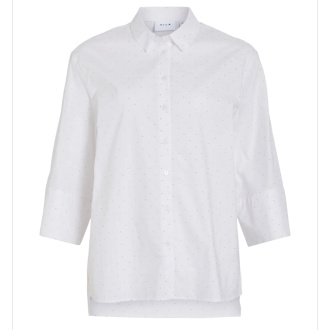 VIPOPPI 3/4 RHINESTONE LOOSE SHIRT