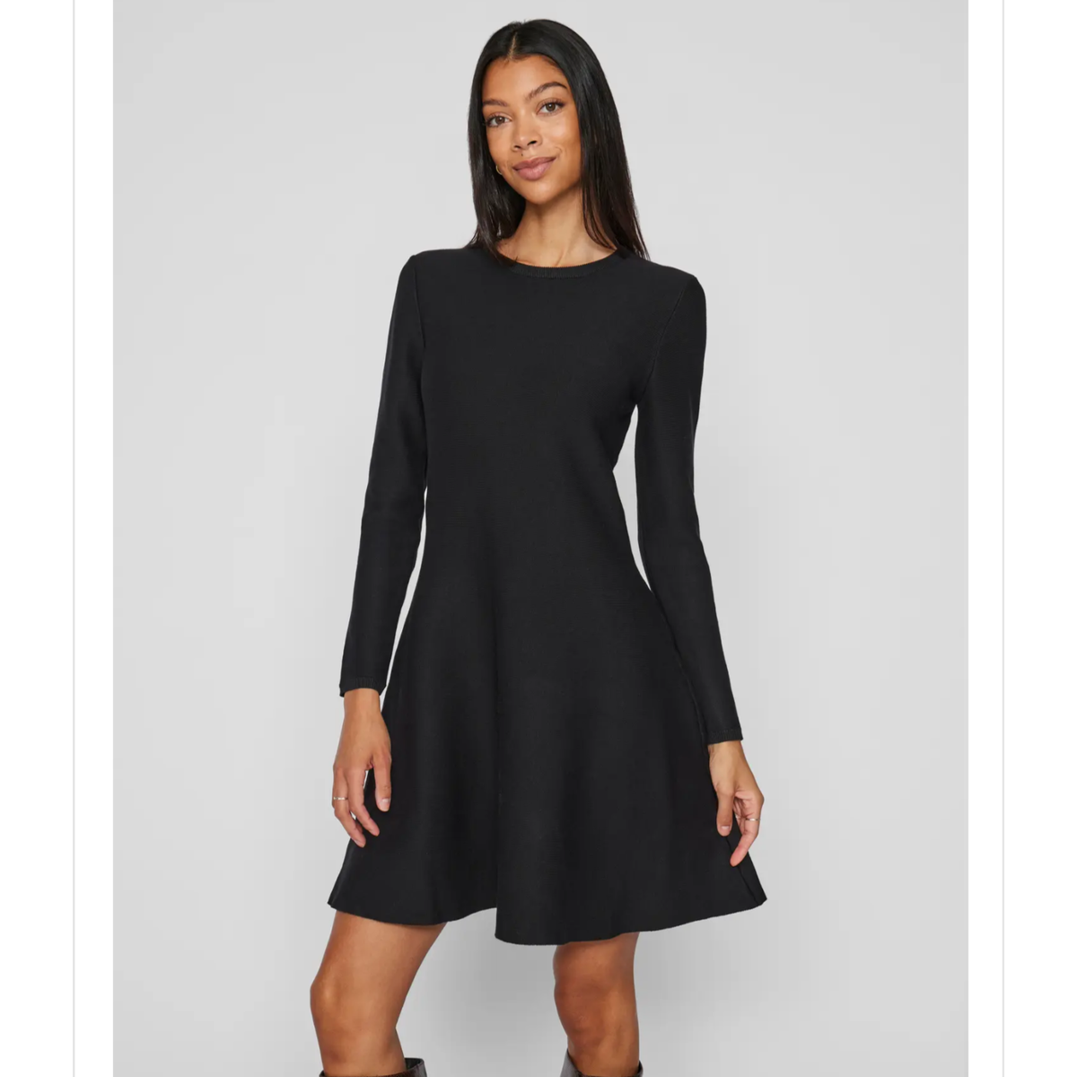VISWAY L/S O-NECK SKATER KNIT DRESS/1 - Bilde 3