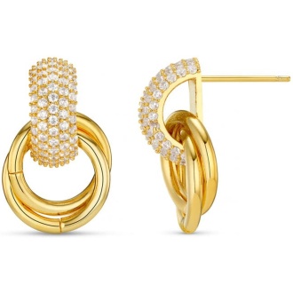 Pave interlocking earring