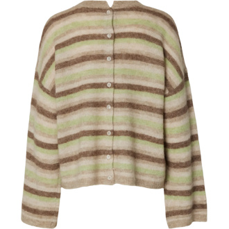 Alternative view of SLFLULU LS KNIT BUTTON O-NECK