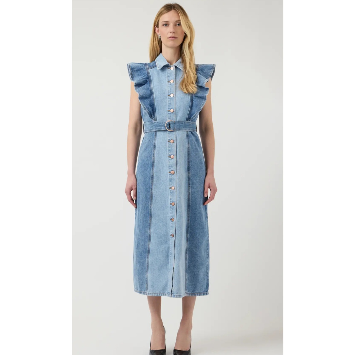 YASCAWI DENIM LONG DRESS - Bilde 3