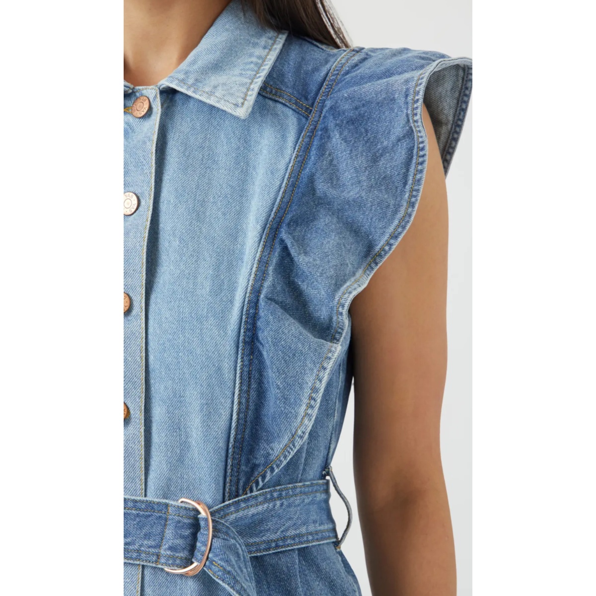 YASCAWI DENIM LONG DRESS - Bilde 4