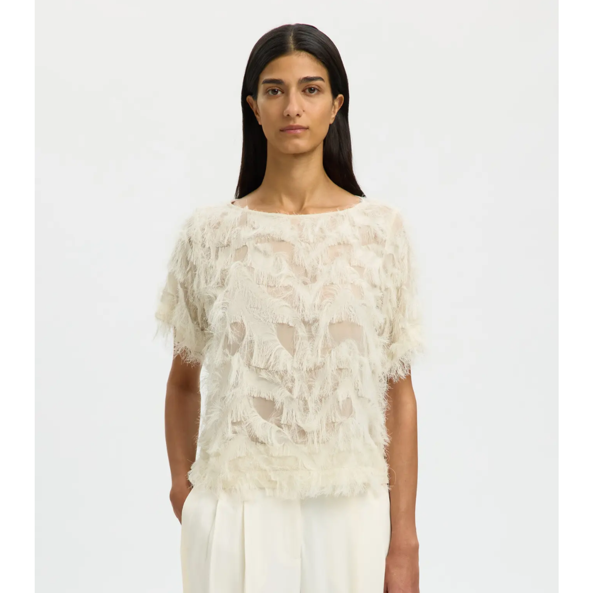 SLFMYLINE SS BOAT NECK TOP B - Bilde 3