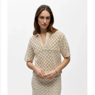 OBJMASI S/S KNIT PULLOVER