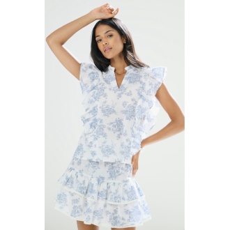 JDYALBERTE S/L FRILL TOP WVN EXP