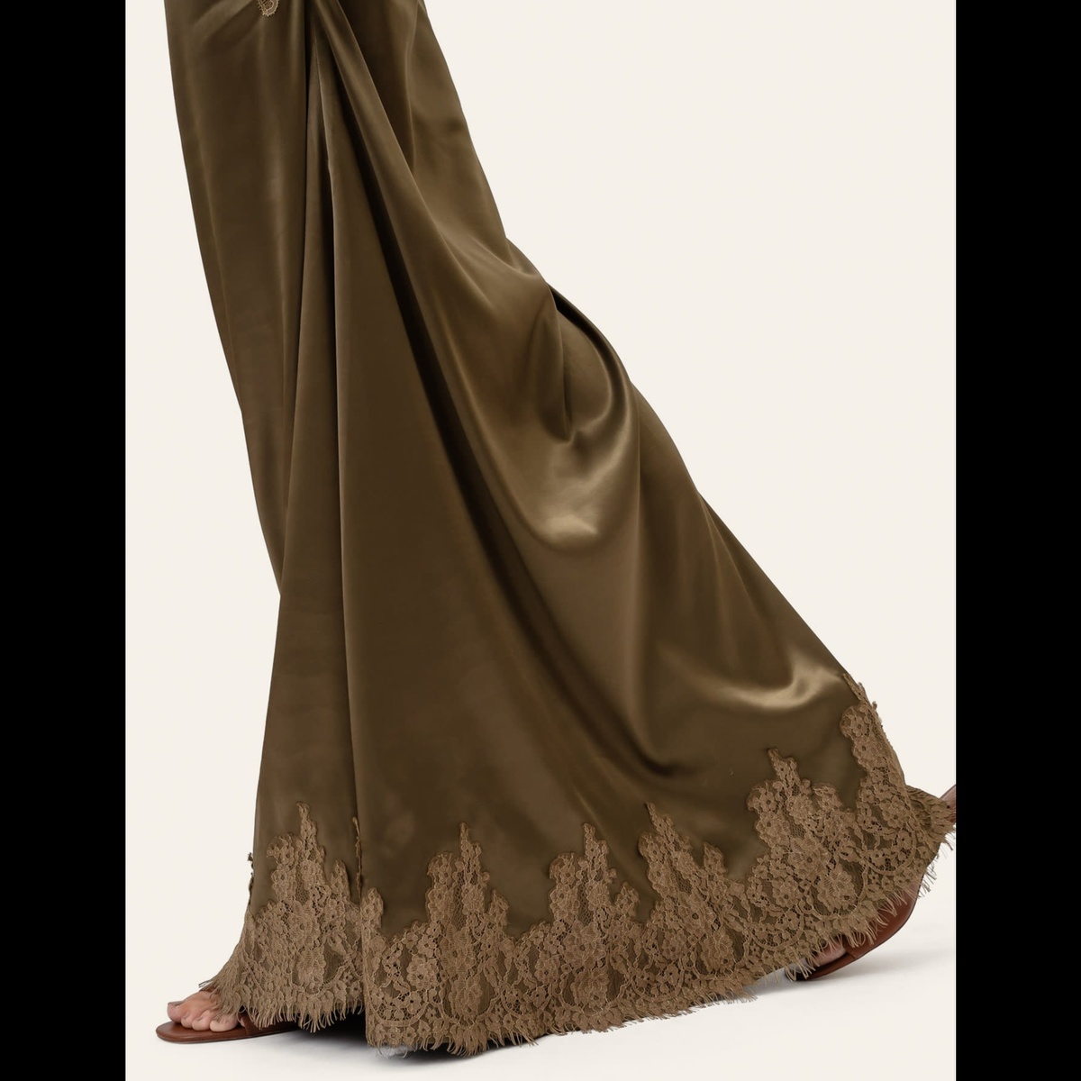 Andrea satin lace olive - Bilde 4