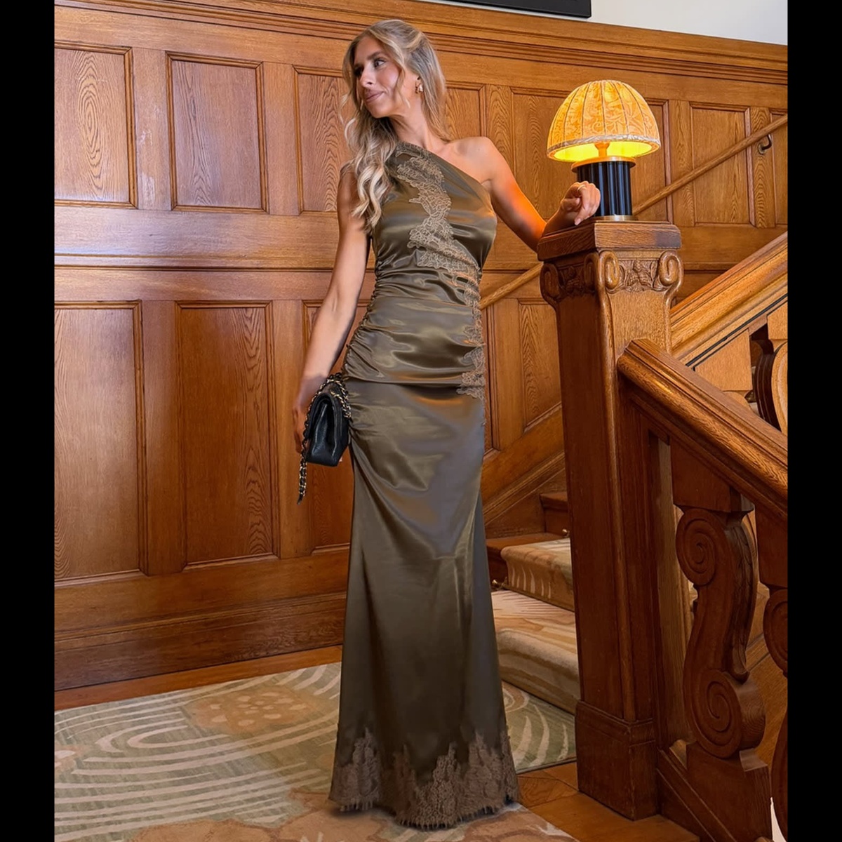 Andrea satin lace olive - Bilde 3