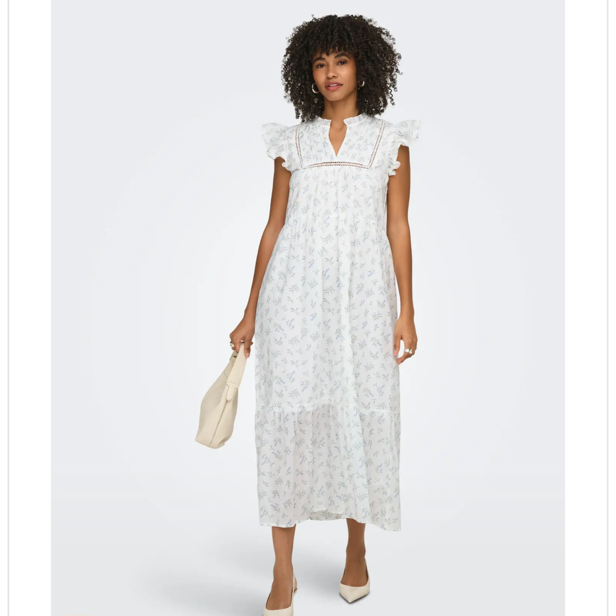 ONLTEA-IDRIS FRILL TAPE DRESS