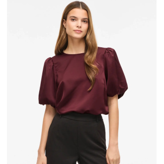 VIELLETTE 2/4 SATIN PUFF TOP