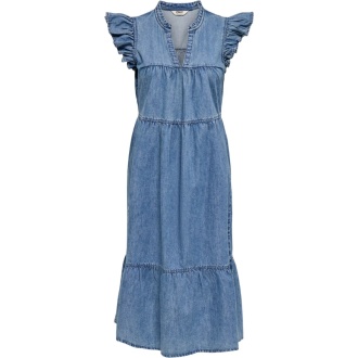 ONLSHANIA S/L FRILL MIDI DRESS