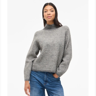 VILORY HIGH NECK L/S KNIT TOP - NOOS