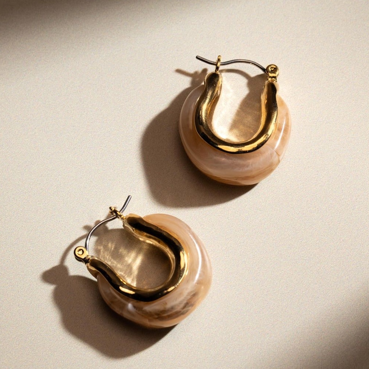 Resin & Molten Detail Hoop Earrings
