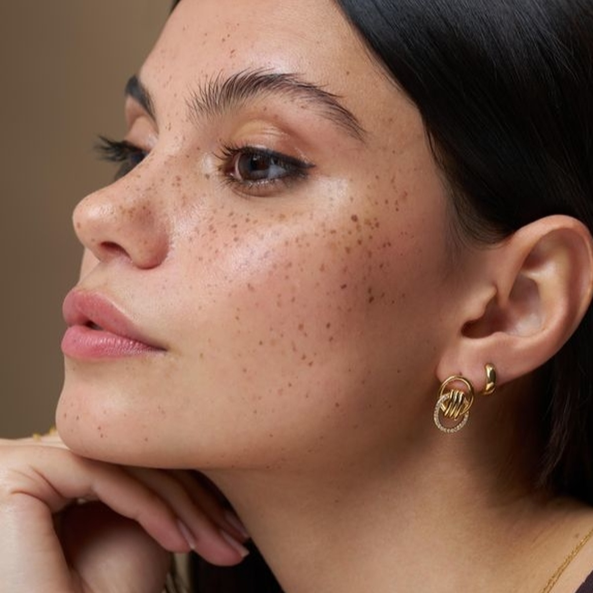Resin & Molten Detail Hoop Earrings - Bilde 2