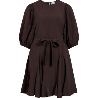 VIALINIA 3/4 O-NECK SHORT DRESS/LN