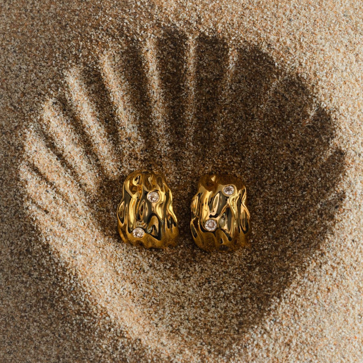 Molten Tapered Crystal Earrings - Bilde 2
