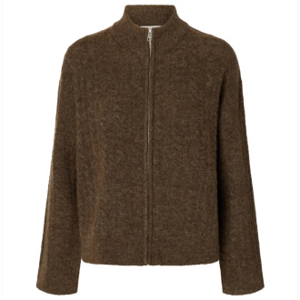 Alternative view of SLWLULU CABLE  ZIPPER CARDIGAN