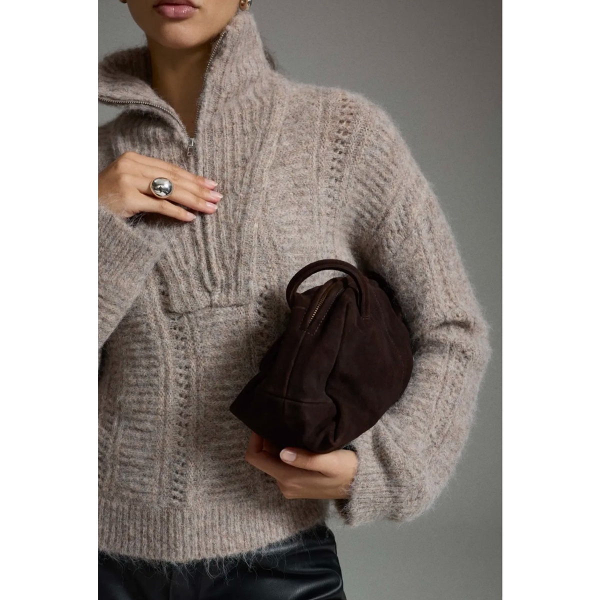 VIGLEEBA HALF ZIP KNIT TOP - Bilde 4