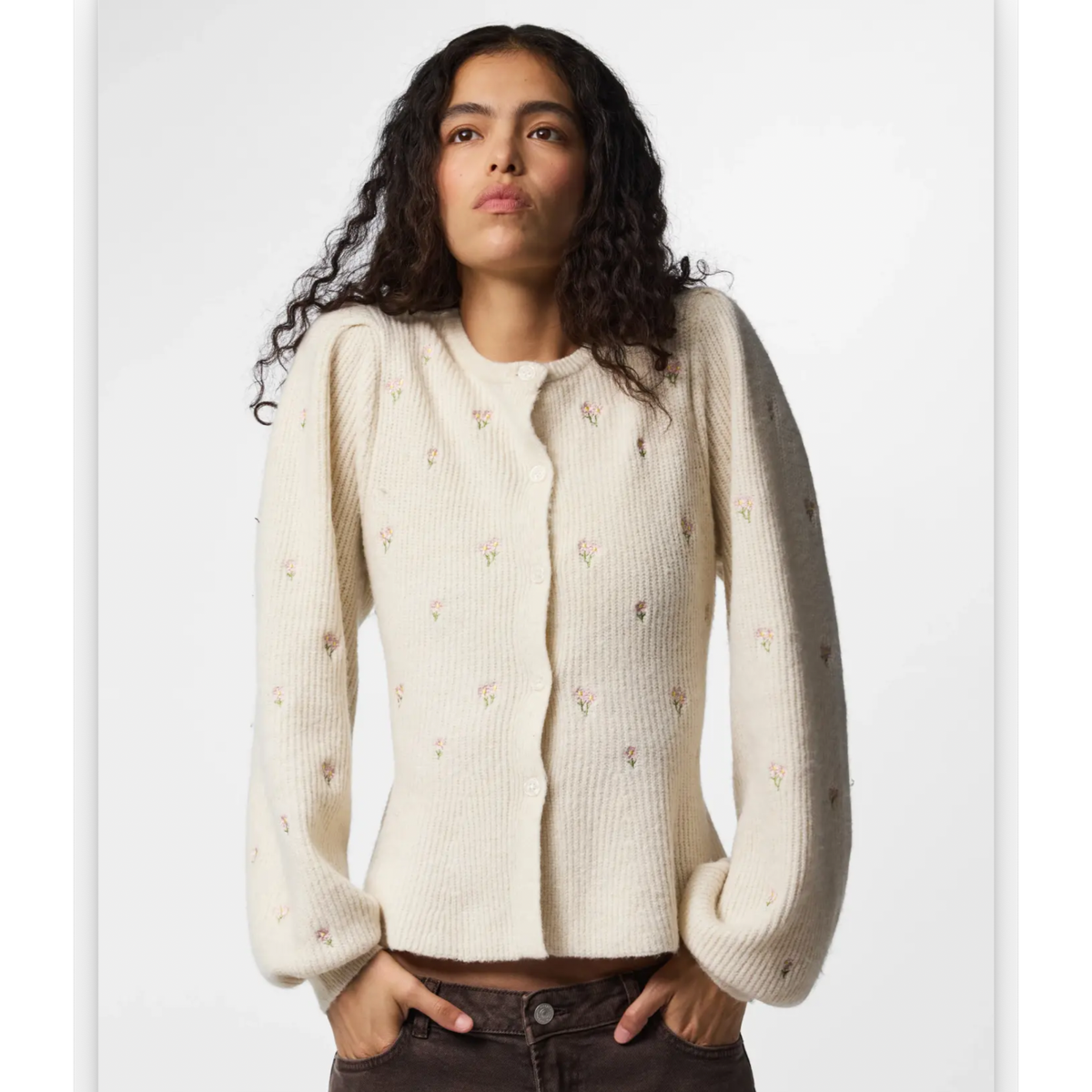 PCSILLY PUFF KNIT CARDIGAN