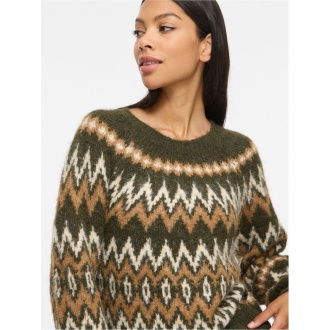 VIBOWS O-NECK L/S JACQUARD KNIT TOP - Bilde 2