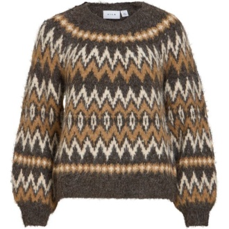 VIBOWS O-NECK L/S JACQUARD KNIT TOP - Bilde 4
