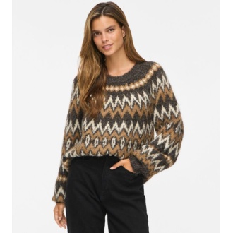 VIBOWS O-NECK L/S JACQUARD KNIT TOP - Bilde 6