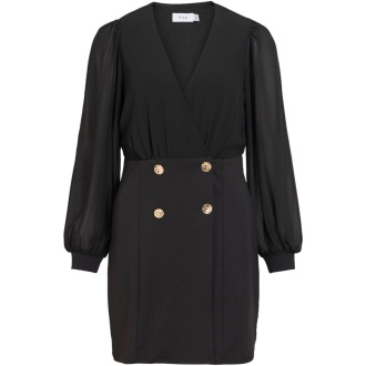 VICLARA L/S V-NECK SHORT DRESS