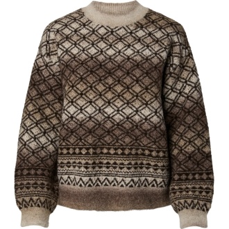 PCAURA LS O-NECK JACQUARD KNIT