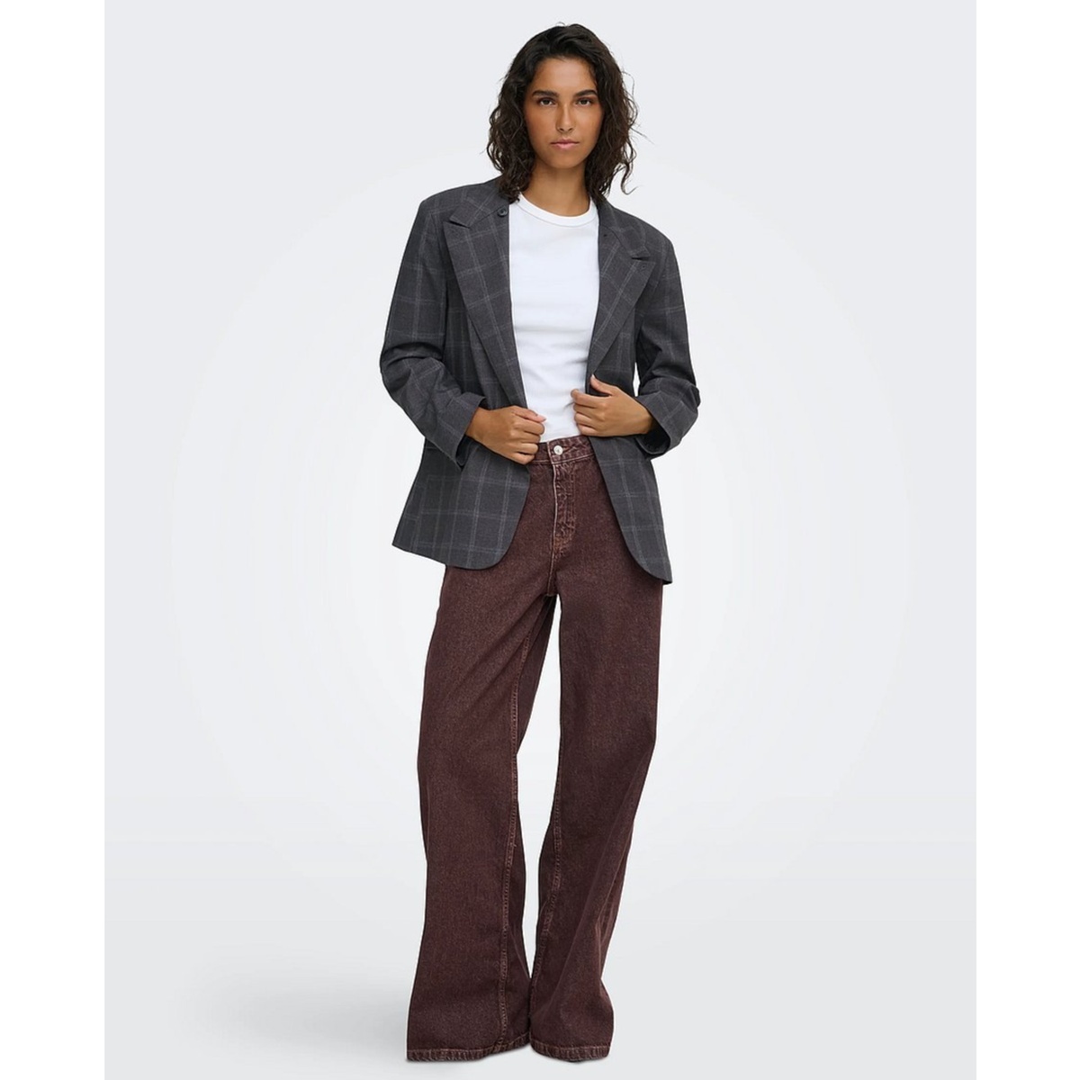 JDYVALERIE HIGH NECK CHECK BLAZER PNT - Bilde 4