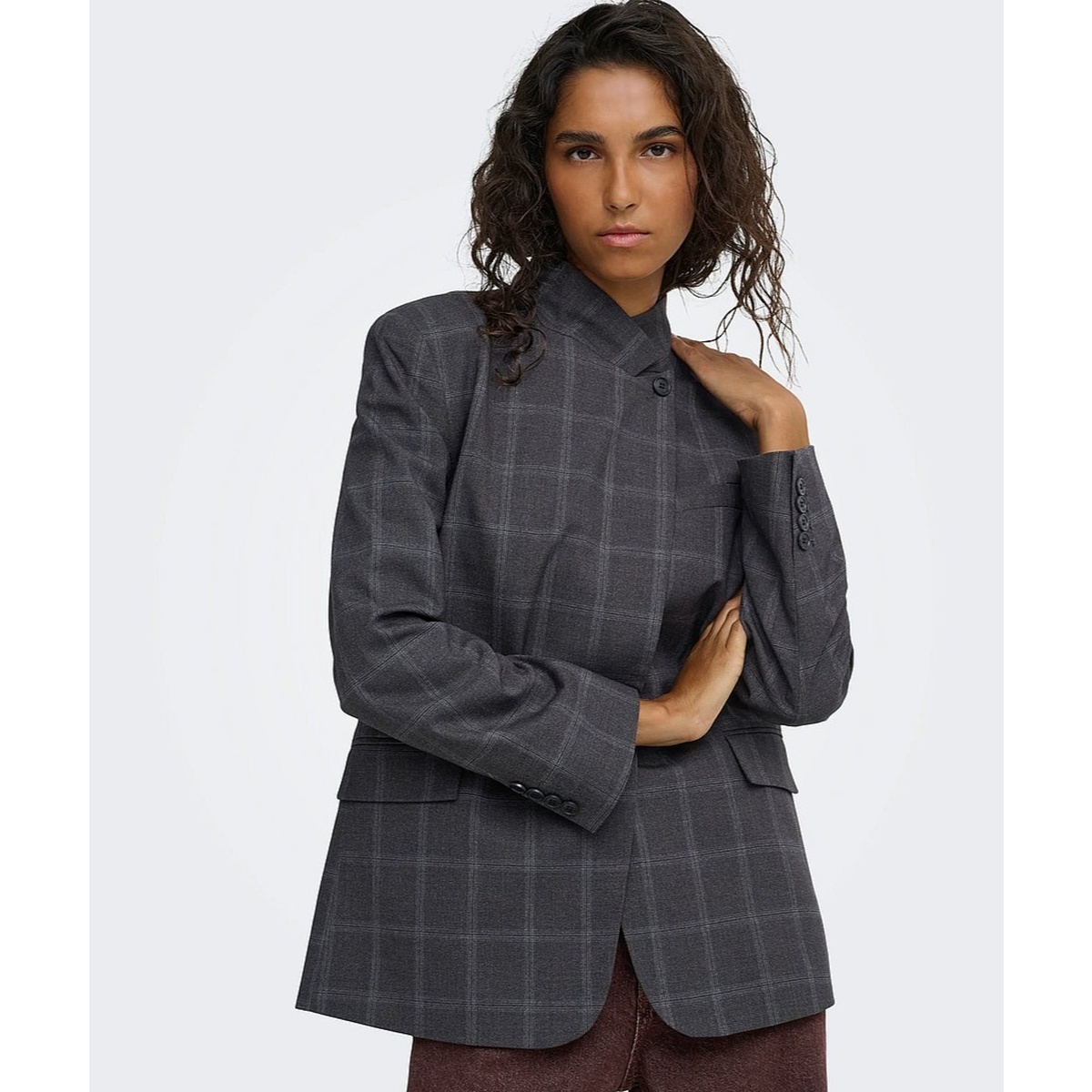 JDYVALERIE HIGH NECK CHECK BLAZER PNT