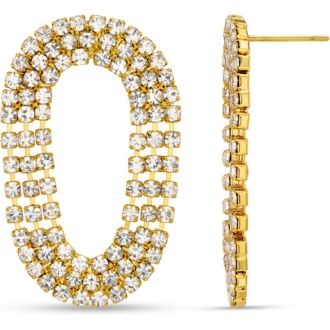 Statement Oval Cupchain Earrings
